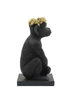 Best Pirce ✔️ Kingston Living 14" Black and Gold Monkey with Flower Crown Figurine 😉 -Kingston Living Shop Belk 10