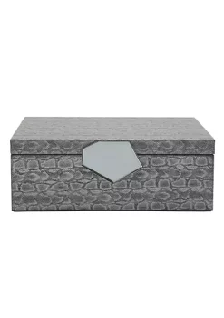 Budget 👏 Kingston Living 14" Gray and Clear Textured Rectangular Decorative Box 👏 -Kingston Living Shop Belk 100