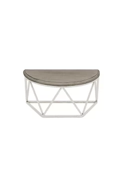 Budget 🛒 Kingston Living 12" White and Gray Demilune Decorative Wall Shelf 💯 -Kingston Living Shop Belk 1023