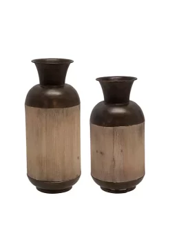 Deals 🎁 Kingston Living 15" Bronze and Brown Amphora-Shaped Design Tabletop Jar 🌟 -Kingston Living Shop Belk 1044