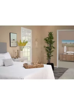 Budget ⭐ Kingston Living 13.75" Ivory and Beige Cylindrical Ceramic Tribal Look Vase 🔔 -Kingston Living Shop Belk 1056