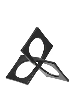 Flash Sale 👍 Kingston Living 9" Black Geometric Linked Square Decor 🤩 -Kingston Living Shop Belk 1067