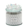Coupon 🌟 Kingston Living 5" Clear and White Glass Lotus Box Scented Candle with Lid 👏