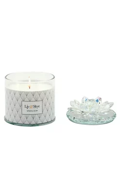 Coupon 🌟 Kingston Living 5" Clear and White Glass Lotus Box Scented Candle with Lid 👏 -Kingston Living Shop Belk 1072