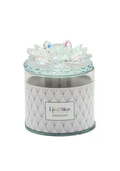 Coupon 🌟 Kingston Living 5" Clear and White Glass Lotus Box Scented Candle with Lid 👏 -Kingston Living Shop Belk 1074
