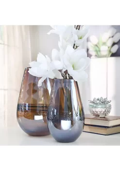 Promo 🎁 Kingston Living 8.25" Brown Cone Shaped Handmade Glass Vase ✨ -Kingston Living Shop Belk 1112