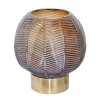 Wholesale ✔️ Kingston Living 9" Brown and Gold Round Chevron Glass Vase 🎉