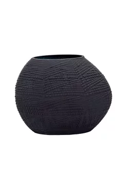 Outlet 🛒 Kingston Living 10" Black Glass Textured Tabletop Vase 👍 -Kingston Living Shop Belk 1137