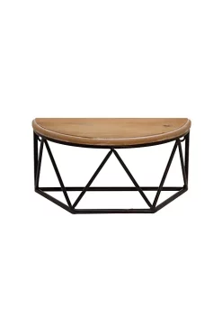 Best reviews of 🥰 Kingston Living 12" Brown and Black Demilune Decorative Wall Shelf 🔔