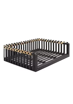 Cheapest 🤩 Kingston Living 12.25" Black and Beige Woven Nature Inspired Rectangular Document Tray 🛒