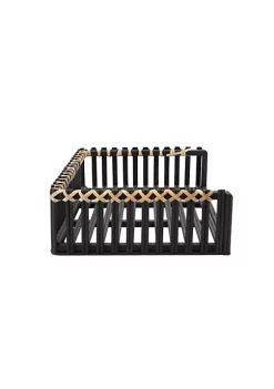 Cheapest 🤩 Kingston Living 12.25" Black and Beige Woven Nature Inspired Rectangular Document Tray 🛒 -Kingston Living Shop Belk 1165