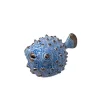 Best Sale 🔔 Kingston Living 10" Blue and Black Blowfish Figurine 😉