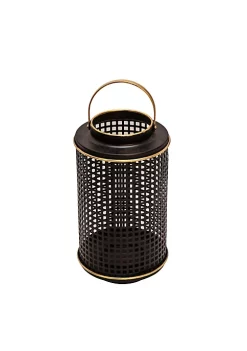 Discount 😉 Kingston Living 12" Black and Gold Grid Candle Holder with Handle 🛒 -Kingston Living Shop Belk 118