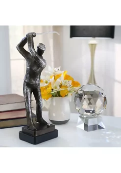 Promo 😀 Kingston Living 14" Silver Golfer in Back Swing Figurine 😀 -Kingston Living Shop Belk 1198