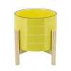 Flash Sale 😉 Kingston Living 8" Yellow Ceramic Striped Decorative Planter with Stand 🥰