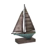 Hot Sale ❤️ Kingston Living 15.5" Teal Blue and Black Sailboat Tabletop Decor 😀