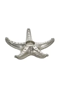 Flash Sale π₯° Kingston Living 9" Silver Starfish Decorative Tealight Candle Holder π§¨