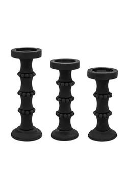 New 🧨 Kingston Living 13" Black Banded Bead Candle Holder 🔔 -Kingston Living Shop Belk 1223