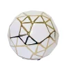 Discount 🧨 Kingston Living 6" White and Gold Geometric Ceramic Orb 🔥