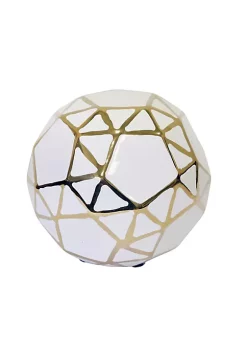 Discount ๐งจ Kingston Living 6" White and Gold Geometric Ceramic Orb ๐ฅ