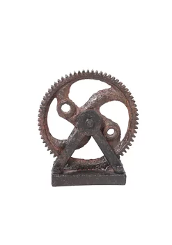 Budget ✨ Kingston Living 9.25" Brown Rustic Tone Gear Tabletop Decor 💯