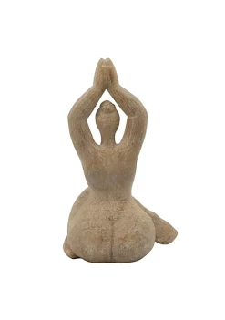 Budget 🥰 Kingston Living 11" Brown Namaste Female Yoga Tabletop Figurine 👍 -Kingston Living Shop Belk 1302