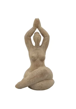 Budget 🥰 Kingston Living 11" Brown Namaste Female Yoga Tabletop Figurine 👍 -Kingston Living Shop Belk 1303
