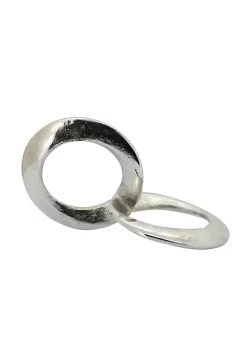 Best Pirce ❤️ Kingston Living 10.5" Silver Solid Circle Links Decorative Tabletop Accent 👍