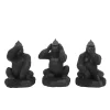 Coupon 👏 Kingston Living Set of 3 Black No Evil Gorillas Tabletop Figurines 6" 🔥