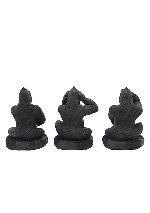 Coupon π Kingston Living Set of 3 Black No Evil Gorillas Tabletop Figurines 6" π₯ 4 Coupon π Kingston Living Set of 3 Black No Evil Gorillas Tabletop Figurines 6" π₯ - Image 4