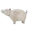 Best Sale 🛒 Kingston Living 12.5" White Standing Pig Mango Wood Tabletop Collectible Figurine ⌛