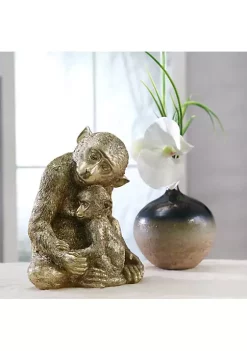 Cheapest 🎁 Kingston Living 9" Gold Tropical Monkey 👩 Mother with Baby Tabletop Figurine ✨ -Kingston Living Shop Belk 1323