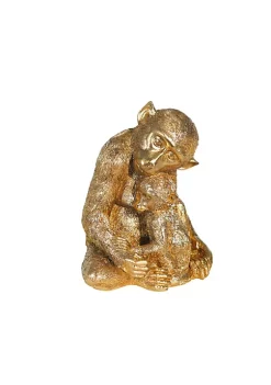 Cheapest 🎁 Kingston Living 9" Gold Tropical Monkey 👩 Mother with Baby Tabletop Figurine ✨ -Kingston Living Shop Belk 1325