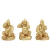 Flash Sale 😉 Kingston Living Set of 3 Gold No Evil Gorillas Tabletop Figurines 6" 🎉