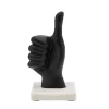 Flash Sale 🧨 Kingston Living 8" Black Thumbs Up on Marble Base Sculpture 🌟