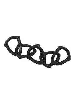 Hot Sale 🔔 Kingston Living 12" Black Solid Chain Link Decorative Tabletop Accent 😀