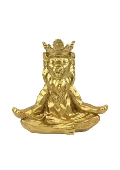 Hot Sale 👍 Kingston Living 7" Gold Yoga Lion with Crown Tabletop Figurine 🤩 -Kingston Living Shop Belk 1394