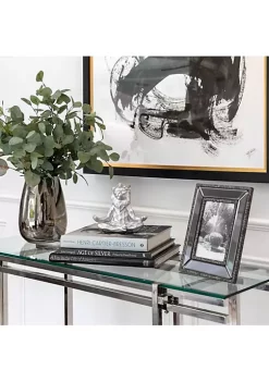 Promo 👍 Kingston Living 7" Silver Yoga Lion Tabletop Figurine 🌟 -Kingston Living Shop Belk 1412