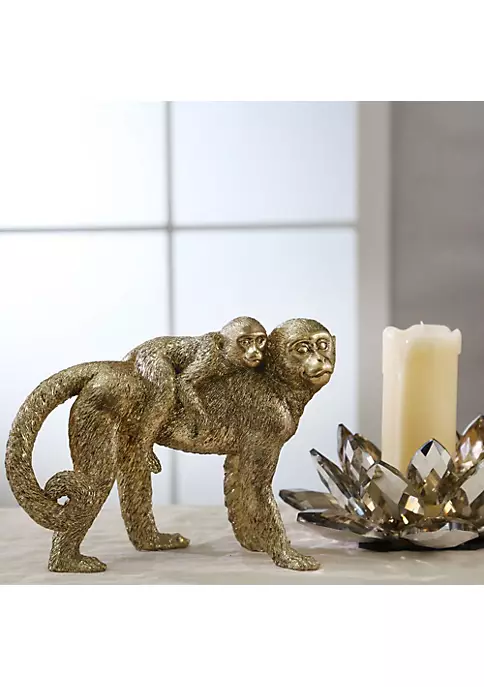 Flash Sale π₯ Kingston Living 8.25" Gold Tropical Monkey π© Mother with Baby Tabletop Figurine βοΈ 3 Flash Sale π₯ Kingston Living 8.25" Gold Tropical Monkey π© Mother with Baby Tabletop Figurine βοΈ - Image 3