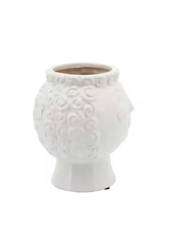 Best Sale 🤩 Kingston Living 7" White Glossy Ceramic Grandma Face Decorative Planter 🥰 -Kingston Living Shop Belk 1432