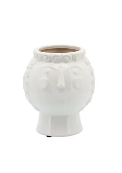 Best Sale 🤩 Kingston Living 7" White Glossy Ceramic Grandma Face Decorative Planter 🥰 -Kingston Living Shop Belk 1434