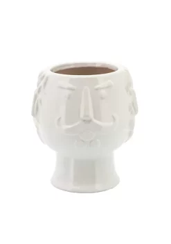 Budget 💯 Kingston Living 7" White Glossy Ceramic Grandpa Face Decorative Planter 😍 -Kingston Living Shop Belk 1439
