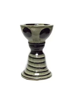 New 🔥 Kingston Living 7.25" Gray and Black Spiral Design Pillar Candle Holder 🔥