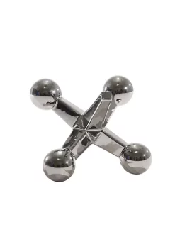 Brand new 👍 Kingston Living 7.5" Silver Rounded Jacks Tabletop Decor 🧨 -Kingston Living Shop Belk 1477