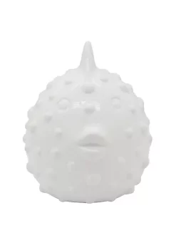 Cheap 💯 Kingston Living 10" White Ceramic Puffer Fish Tabletop Decorative Figurine ✔️ -Kingston Living Shop Belk 1481