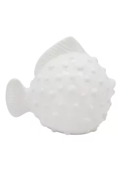 Cheap 💯 Kingston Living 10" White Ceramic Puffer Fish Tabletop Decorative Figurine ✔️ -Kingston Living Shop Belk 1483