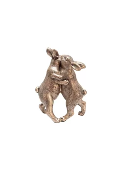 Flash Sale 💯 Kingston Living 7" Copper Brown Dancing Bunnies Tabletop Decor 🌟 -Kingston Living Shop Belk 1486