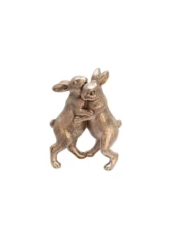 Flash Sale 💯 Kingston Living 7" Copper Brown Dancing Bunnies Tabletop Decor 🌟 -Kingston Living Shop Belk 1487