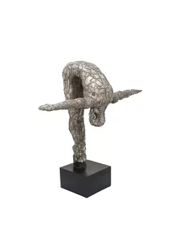 Discount ✔️ Kingston Living 21" Navy Blue and Ivory Ceramic Decorative Bottle 🧨