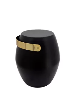 Cheap ✔️ Kingston Living 18" Black and Gold Decorative Barrel Accent Table 🌟